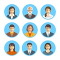 Asian business people simple flat vector avatars set