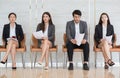 Asian business people are stressed about waiting for a job interview. Royalty Free Stock Photo