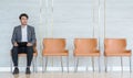 Asian business people are stressed about waiting for a job interview. Royalty Free Stock Photo