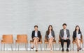 Asian business people are waiting for a job interview. Royalty Free Stock Photo