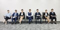 asian business people waiting in line for job interview Royalty Free Stock Photo