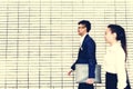 Asian business people walking together Royalty Free Stock Photo