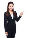 Asian business woman finger point aside Royalty Free Stock Photo