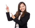 Asian business woman with finger point out Royalty Free Stock Photo