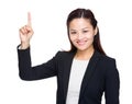 Asian business woman finger point up Royalty Free Stock Photo