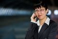 Asian business woman with mobile phone Royalty Free Stock Photo