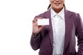 Asian Business Woman Showing Name Card Royalty Free Stock Photo