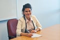 Business woman signing contract agreement in office Royalty Free Stock Photo