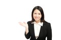 Asian business woman smile introduce Royalty Free Stock Photo