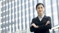 Asian business woman stands with confident posting at outdoor pu Royalty Free Stock Photo