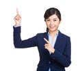 Asian business woman with two finger point out Royalty Free Stock Photo