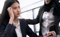 Asian business woman upset about life problems with support from his best friend Royalty Free Stock Photo