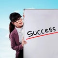 Asian business woman write success Royalty Free Stock Photo