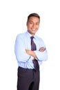 Asian businessman in blue shirt Royalty Free Stock Photo