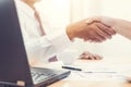 Asian businessman and businesswomen Handshaking.