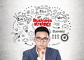 Asian businessman in glasses, strategy Royalty Free Stock Photo