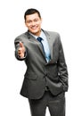 Asian businessman handshake happy Royalty Free Stock Photo