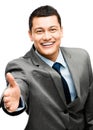 Asian businessman handshake happy Royalty Free Stock Photo