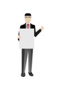 Asian businessman holding blank whiteboard Royalty Free Stock Photo