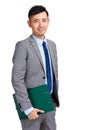 Asian businessman holding clipboard Royalty Free Stock Photo