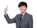 Asian businessman thumb up Royalty Free Stock Photo