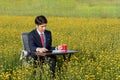 Asian businessman working Royalty Free Stock Photo