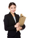 Asian businessswoman hold with folder