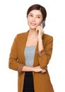 Asian businesswoman chat on mobile phone Royalty Free Stock Photo