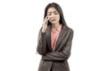 Asian businesswoman with confused expression