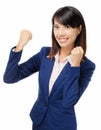 Asian businesswoman feeling excited