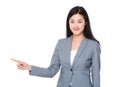 Asian businesswoman finger point to show something Royalty Free Stock Photo