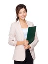 Asian businesswoman hold with clipboard Royalty Free Stock Photo