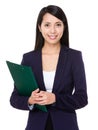 Asian businesswoman hold with file Royalty Free Stock Photo