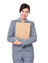 Asian businesswoman hold with file pad Royalty Free Stock Photo