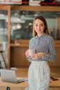 Asian businesswoman holding a cup of coffee working on investment projects and financial accounting planning strategies. Businessm Royalty Free Stock Photo