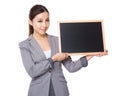 Asian businesswoman showing the chalkboard Royalty Free Stock Photo