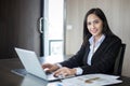 Asian businesswomen and group using notebook for business partners discussing documents and ideas at meeting and business women s Royalty Free Stock Photo