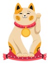 Asian cat symbolizing luck and wealth, maneki neko Royalty Free Stock Photo