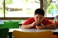 Asian child Boy are addictive playing mobile phones Royalty Free Stock Photo