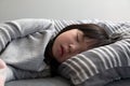 Child girl sleeping on bed Royalty Free Stock Photo