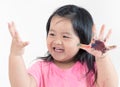 Asian child painting Royalty Free Stock Photo