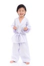 Asian child in White Kimono Royalty Free Stock Photo