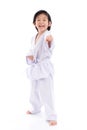 Asian child in White Kimono Royalty Free Stock Photo