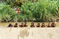 Asian children bath in the river Royalty Free Stock Photo