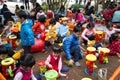 Asian children playing with toys on a playground