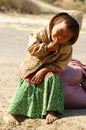 Asian children, poor, dirty Vietnamese kid Royalty Free Stock Photo