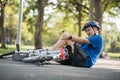 Asian children's knee injury due to falling bike