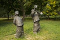 Asian Chinese, Beijing, International Sculpture Park, sculpture,Play the suona, singing folk songs, children