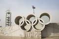 Asian Chinese, Beijing Olympic Park, medals, wall, the Olympic rings