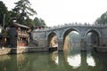 Asian Chinese, Beijing, the Summer Palace, the three hole long bridge